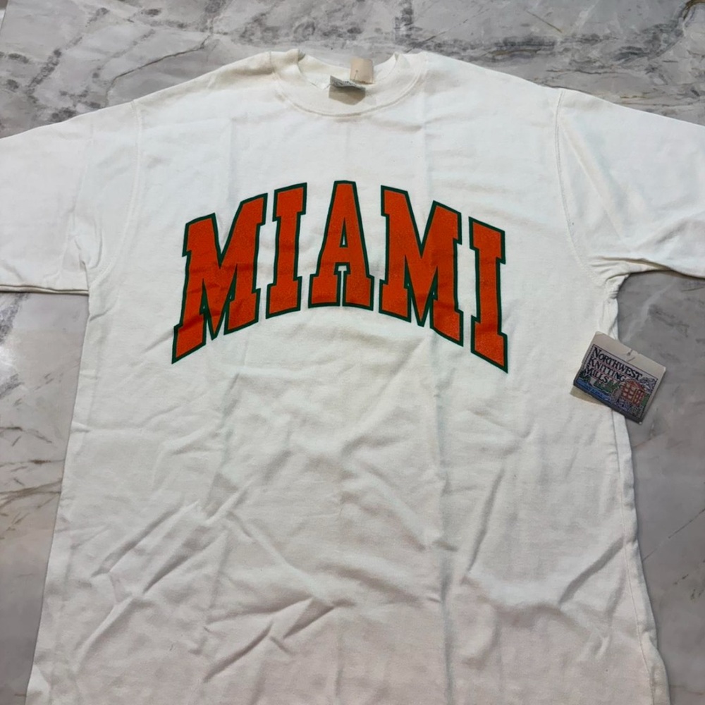 Vintage 1991 White Miami Graphic T-Shirt with tags